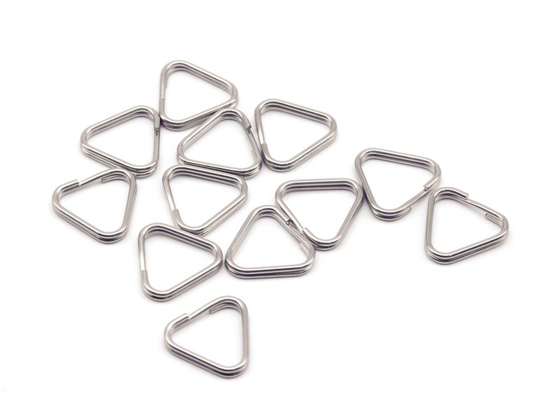 HITHUT 12pcs Camera Eyelet Ring Split Ring Lug Ring Triangle Strap Ring Hook for DSLR RF Mirrorless Camera (Stainless Steel) - Image 2